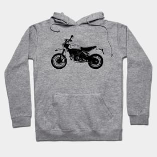 Scrambler Bike Side View Sketch Art Hoodie